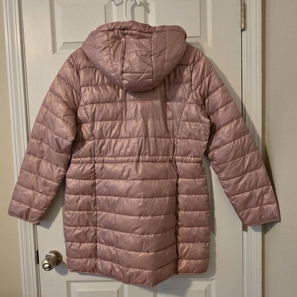 Kenneth Cole Packable Hooded Women's Puffer Jacket in Pink with Bag Size XL - Picture 2 of 9